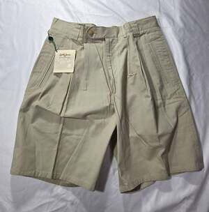 Bobby Jones Vintage Pleated Chino Shorts Khaki Beige Men's Size 31 NWT